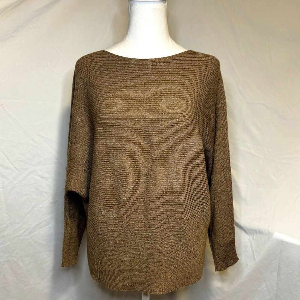 Chico's Oversized Boxy Scoop Neck Sweater Womens Long Sleeve Designer Comfy